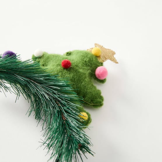 Green Christmas Tree Felt Head Band