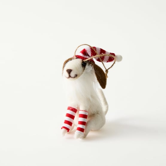 Bearded Santa Dog Felted Friend