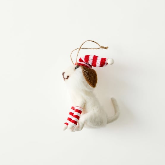 Bearded Santa Dog Felted Friend