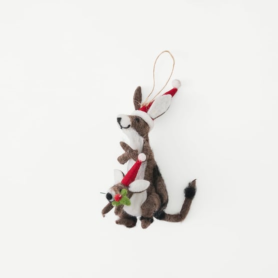 Kangaroo & Joey Felted Friend