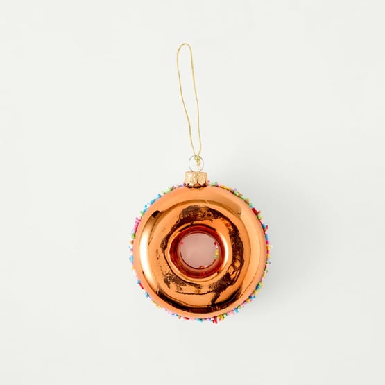 Vintage Glass Donut Sprinkles Ornament