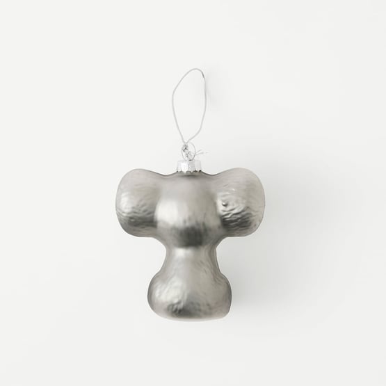 Vintage Glass Grey & Silver Koala Ornament