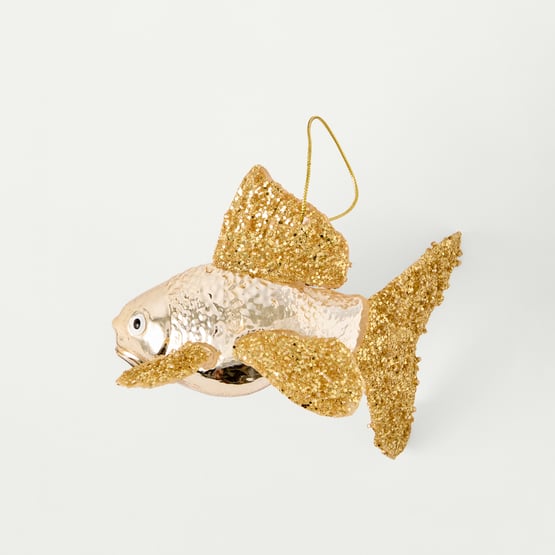 Vintage Glass Gold Koi Fish Ornament
