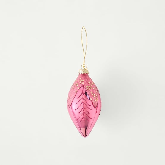 Vintage Glass Pink Party Drop Ornament