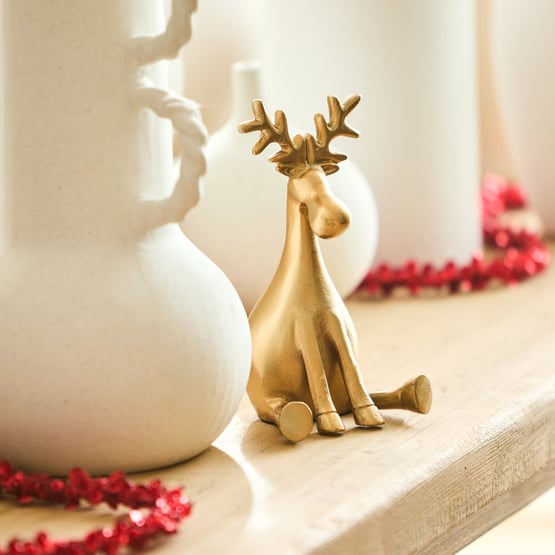Gold Legs Akimbo Santas Reindeer