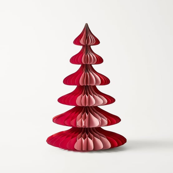 Honeycomb Paper Red & Pink Medium Tree