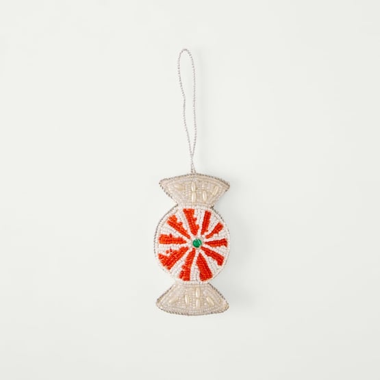 Embroidered Red & White Lolly Decoration