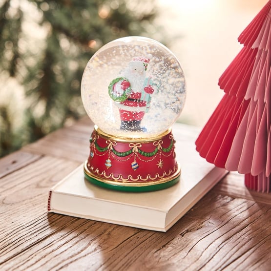 Santa Musical Snow Globe with LED Lights