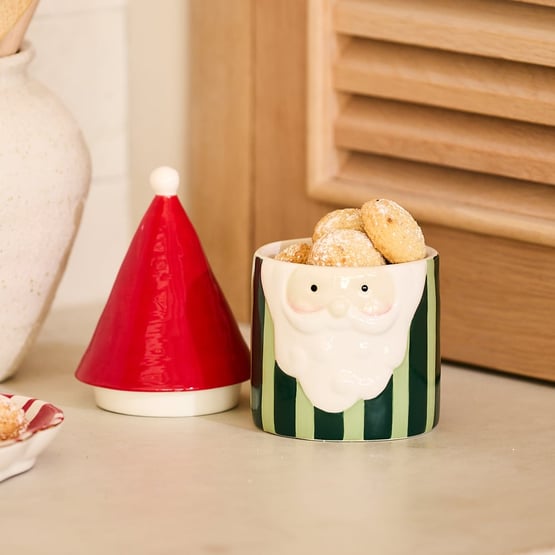 Santa Red, Green & White Canister