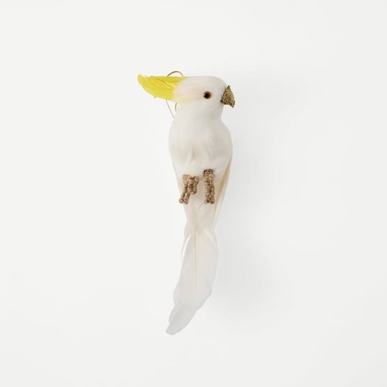Christmas Flock White & Yellow Cockatoo Decoration