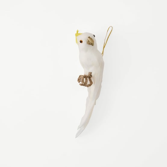 Christmas Flock White & Yellow Cockatoo Decoration