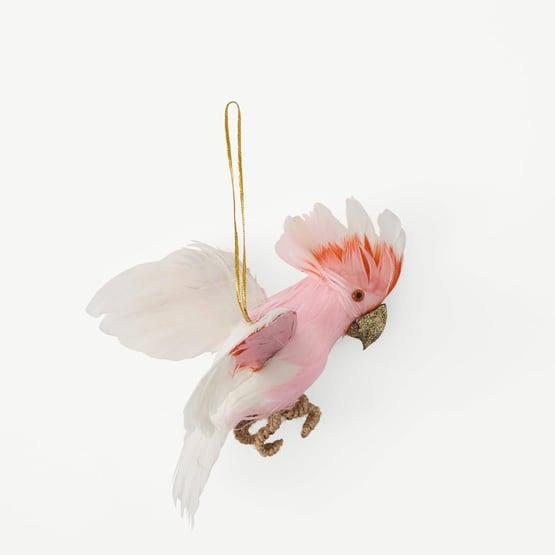 Christmas Flock Pink Major Mitchell Fly Decoration