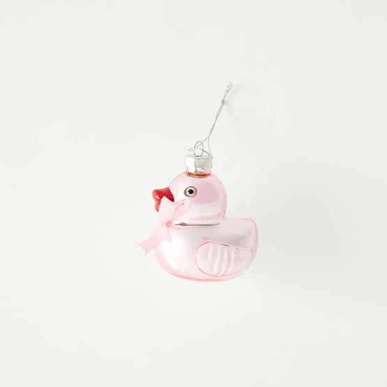 Antique Glass Pink Duck Decoration