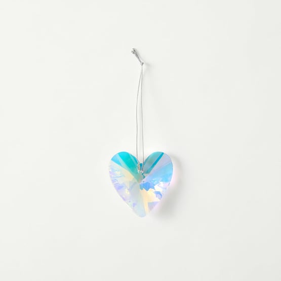 Crystal Drop Clear Heart Decoration