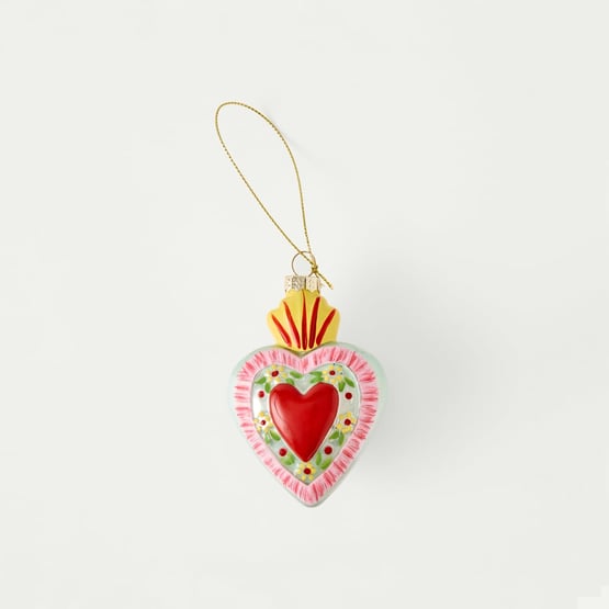 Mint Sacred Heart Glass Icon Decoration