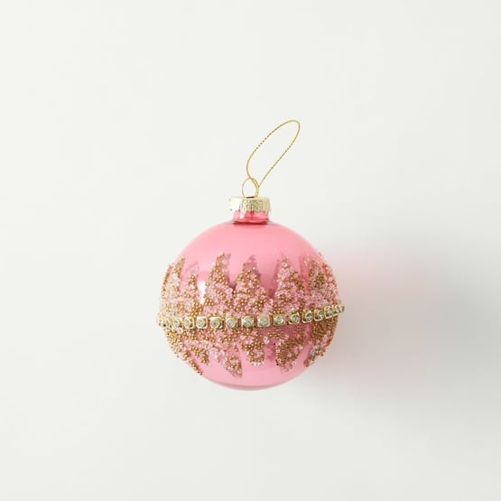 Pink Ball Glass Jewel Bauble
