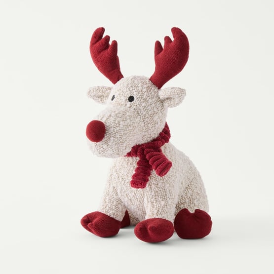 White & Red Christmas Dog Door Stop