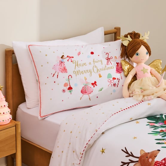 Have A Fairy Merry Christmas Text Pillowcase