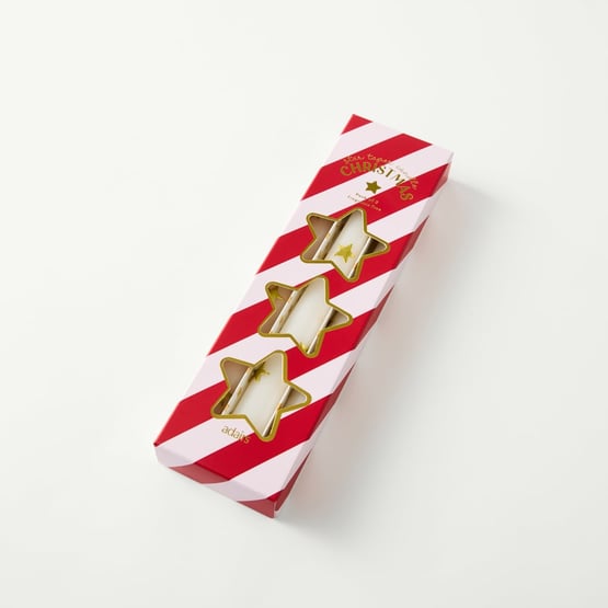 Gold Stars Taper Candle Pack of 3