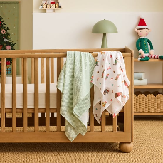 Baby Festive Animals White Swaddle Pack of 2