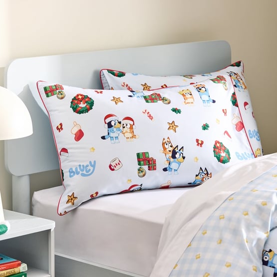 BBC Bluey Merry Everything Christmas Text Pillowcase