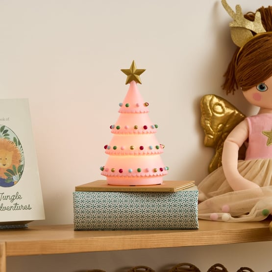 Pink Christmas Tree Night Light