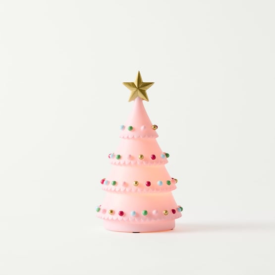 Pink Christmas Tree Night Light
