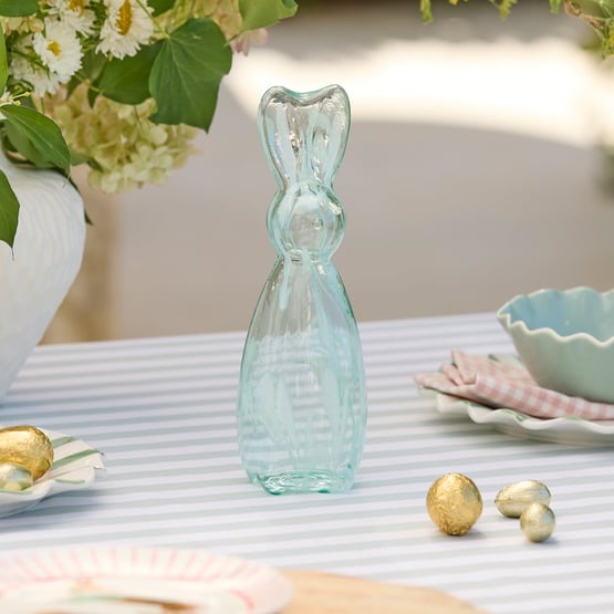 Mint Blue Glass Bunny