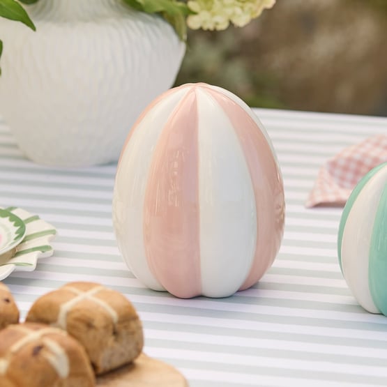Easter Stripe Light Pink Egg