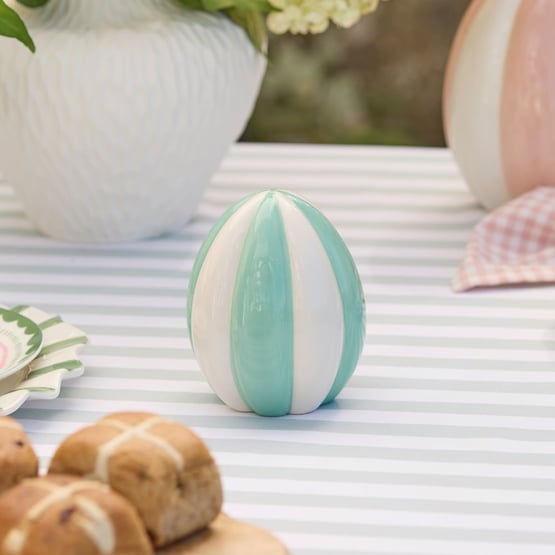 Easter Stripe Mint Blue Egg