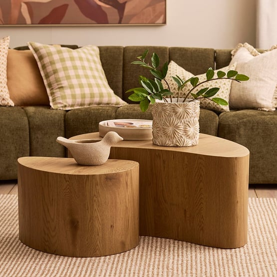 Ely Faux Oak Coffee Table Set