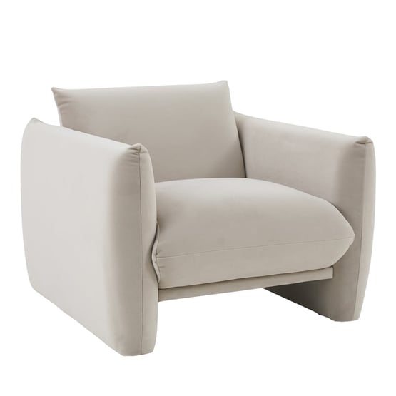 Ingrid Beige Velvet 1 Seater Sofa