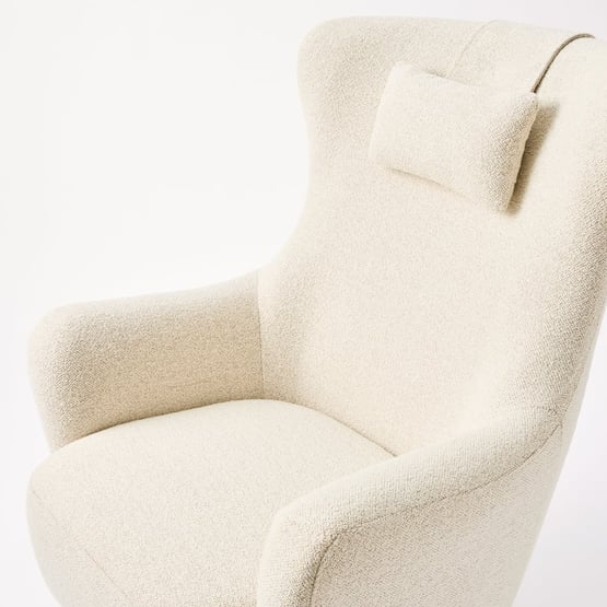 Yorkton Pearl Boucle Chair & Foot Stool Set