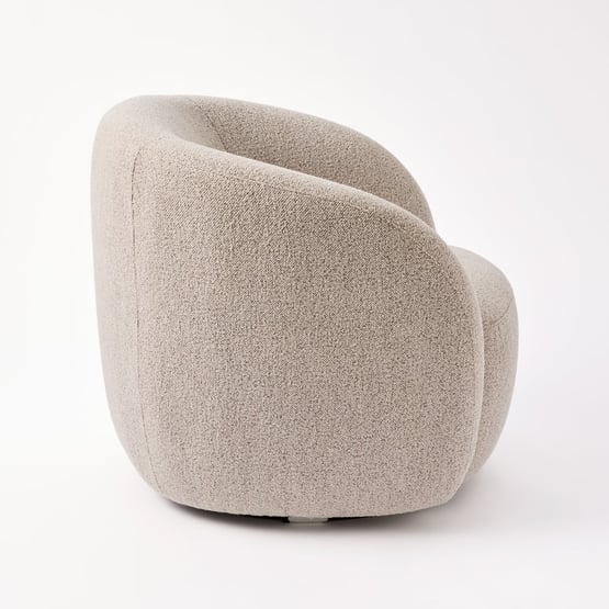 Kiel Beige Boucle 1 Seater Swivel Chair
