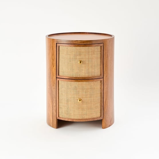 Briar Walnut 2 Drawer Bedside Table