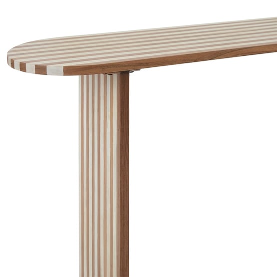 Enzo Natural & Walnut Stripe Console