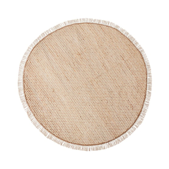Palermo Natural Check Round Rug