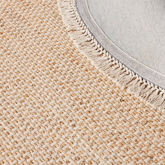 Palermo Natural Check Round Rug