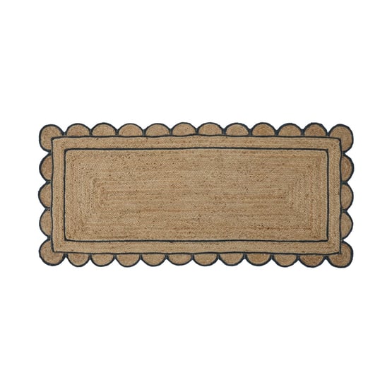Jute & Navy Scalloped Indoor Runner