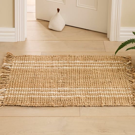 Natural Chunky Jute Stripe Indoor Mat