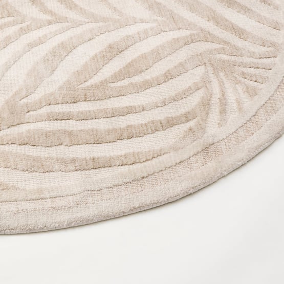 Natures Resort Natural & White Round Rug