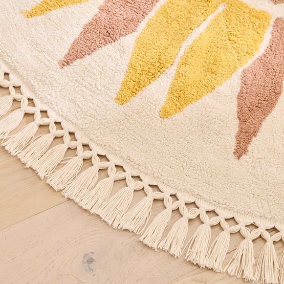 Sunflower Mustard Round Rug 