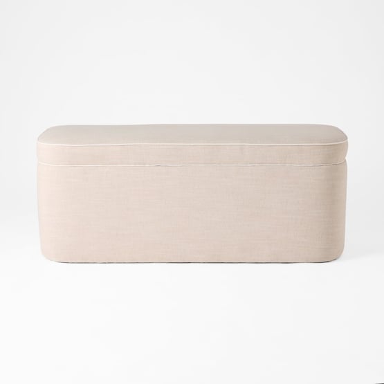 Seline Natural & White Blanket Box