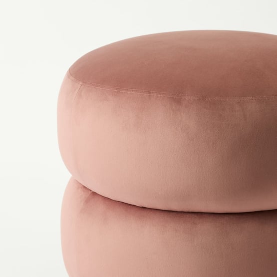 Poppi Rose Velvet Ottoman