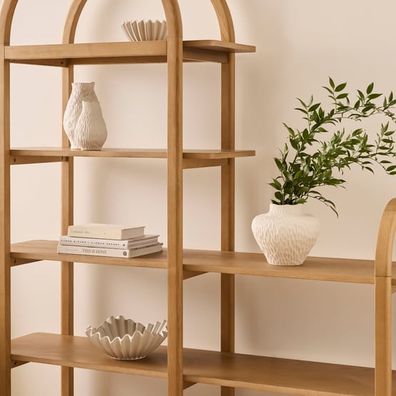 Lunar Oak 5 Tier Bookshelf