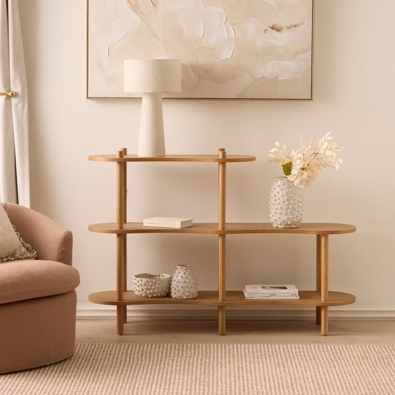 Mena Natural Wave Bookshelf