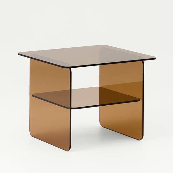 Prism Amber Tinted Glass Side Table