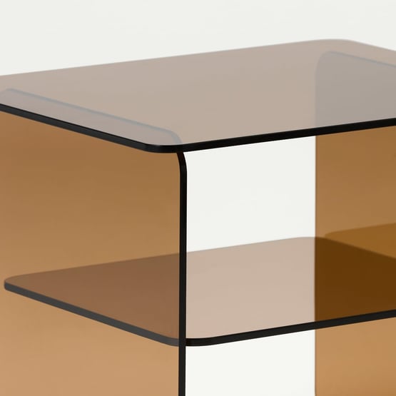 Prism Amber Tinted Glass Side Table