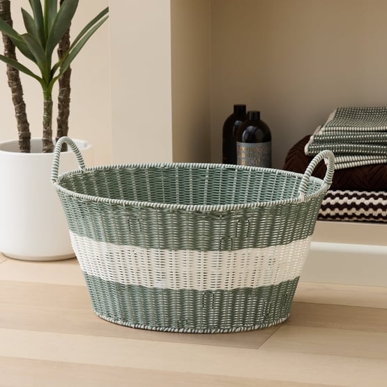 Eden Fern & White Wash Basket