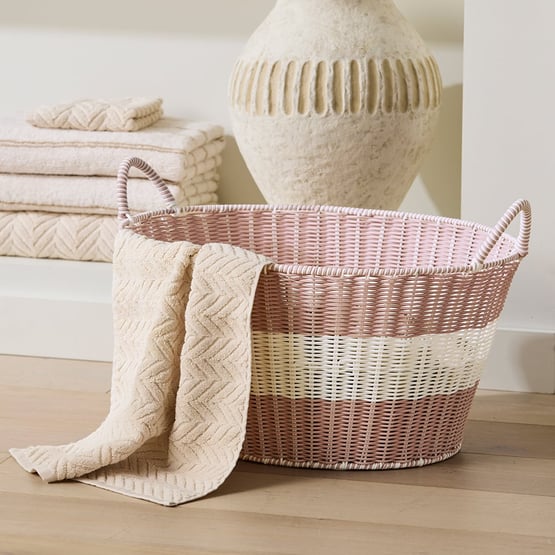 Eden Pink & White Wash Basket